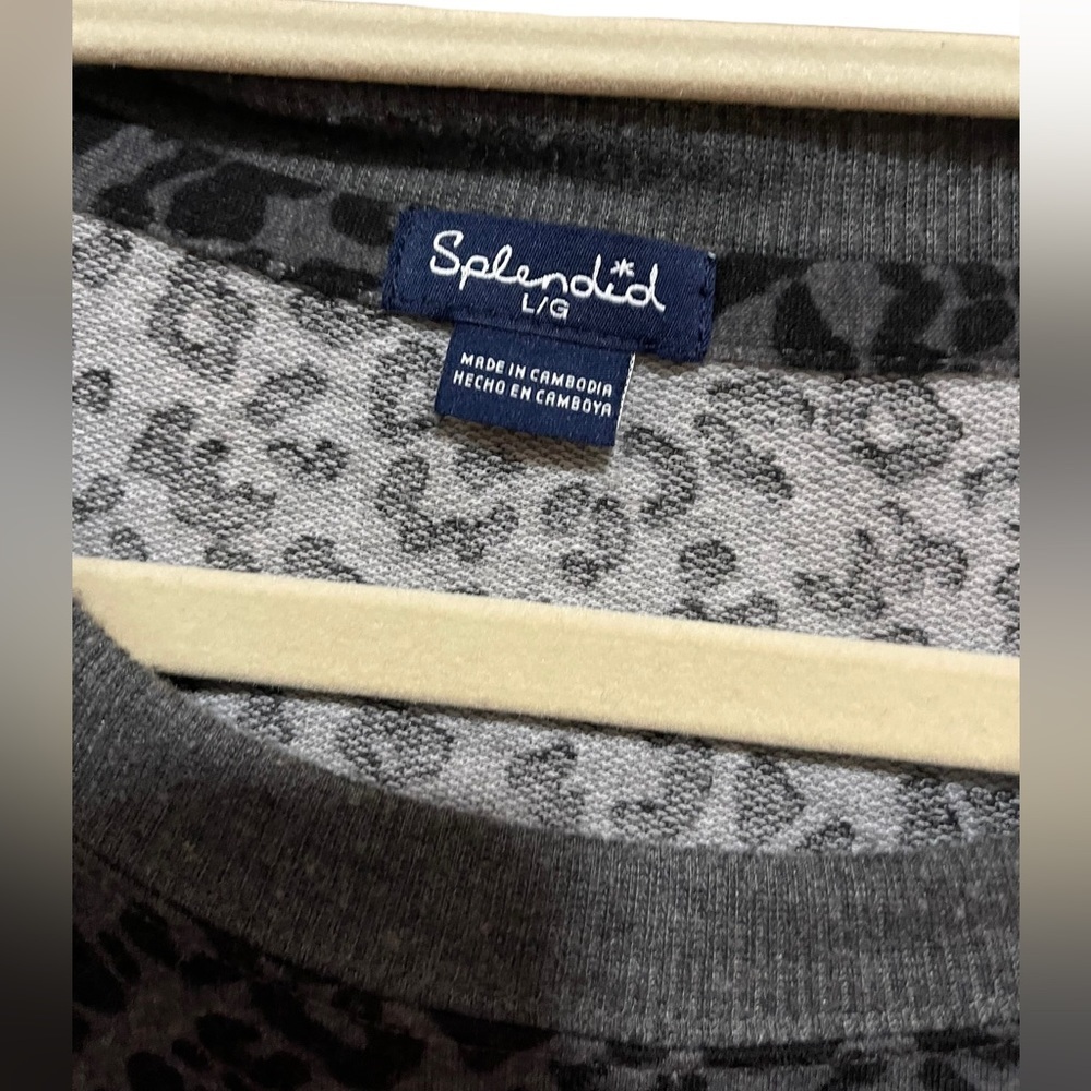 Splendid - Grey / leopard print - lounge set - size Large - Picture 2 of 8